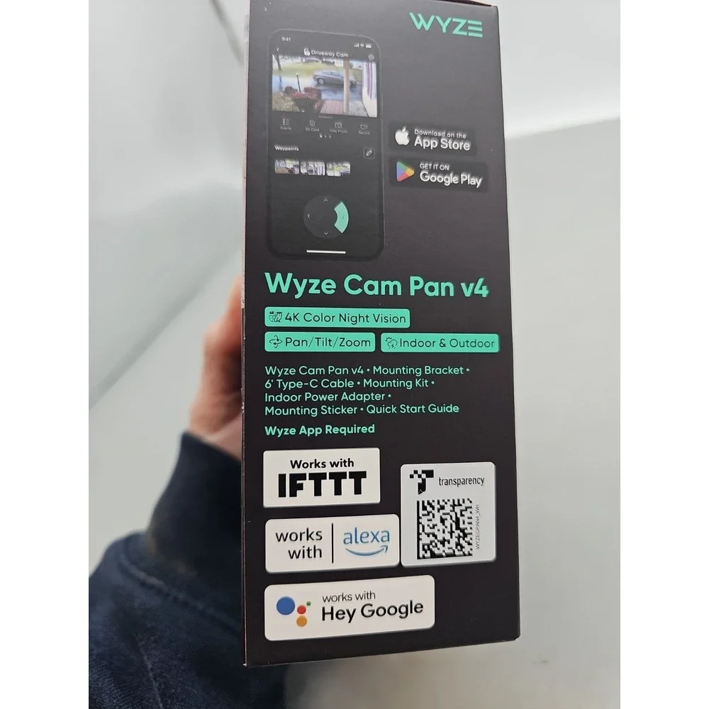 Wyze Cam Pan v4 4K Smart Home Security Camera Night Vision PTZ New